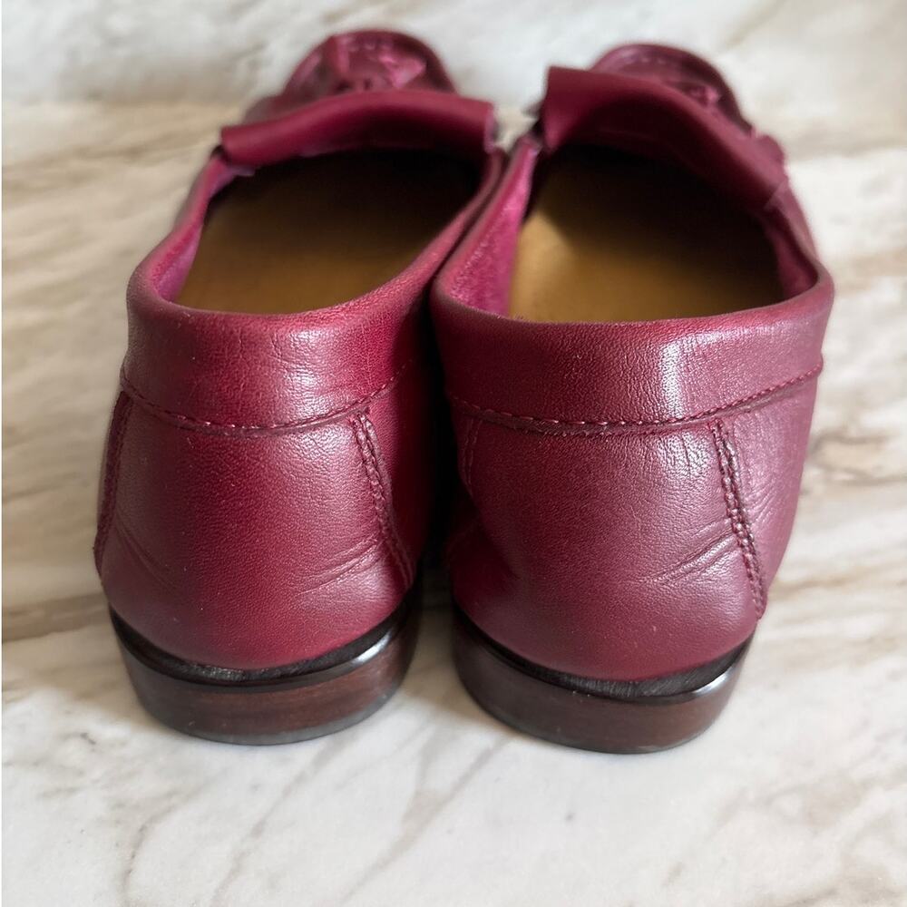 Bass Weejuns Carrie Burgundy Red Soft Leather Tassel Loafers 8 8.5 Medium - Picture 4 of 9